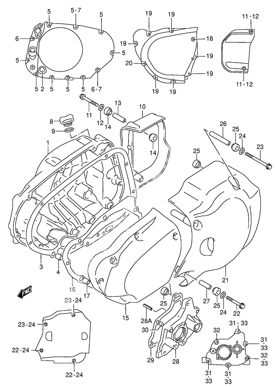 Crankcase cover ass`y (v