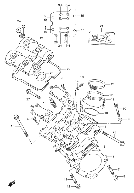 Front cylinder head              

                  Model w/x/y/k1