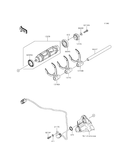 Gear Change Drum/Shift Fork(s)