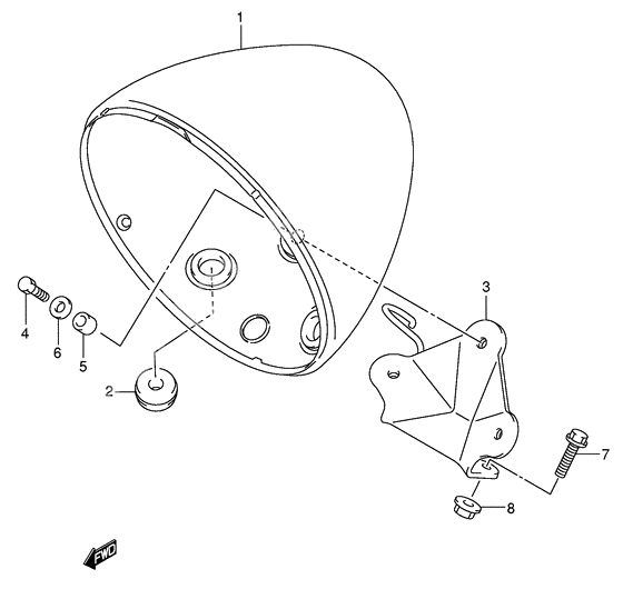 Headlamp housing              

                  Model k5