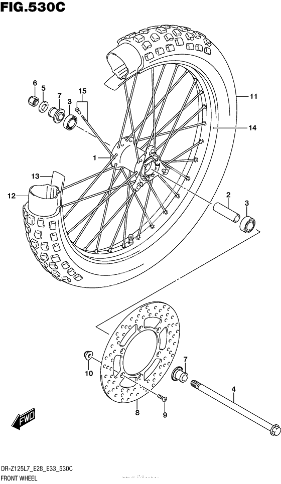 Переднее колесо (Dr-Z125L E33)