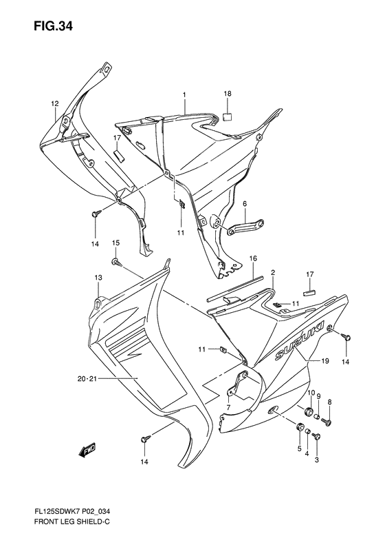 Front leg shield              

                  Model k7/k8