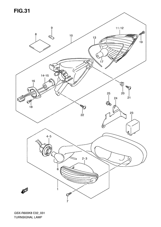 Turnsignal front & rear lamp