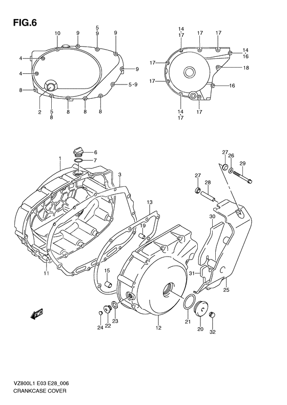 Crankcase cover ass`y (v