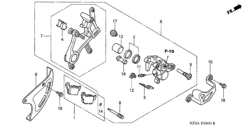 Rear brake caliper