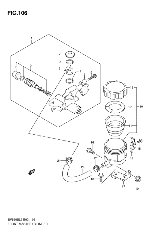 Front master cylinder              

                  Sv650sl2 e2