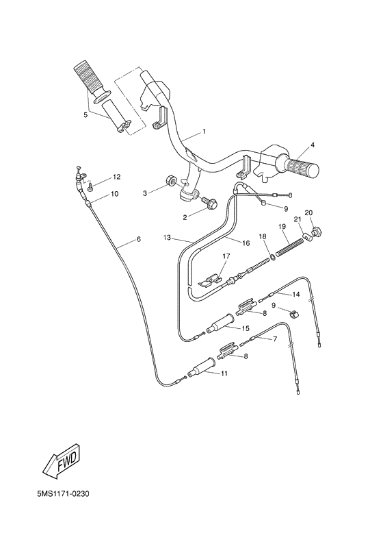 Steering handle. cable