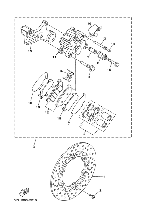 Rear brake caliper