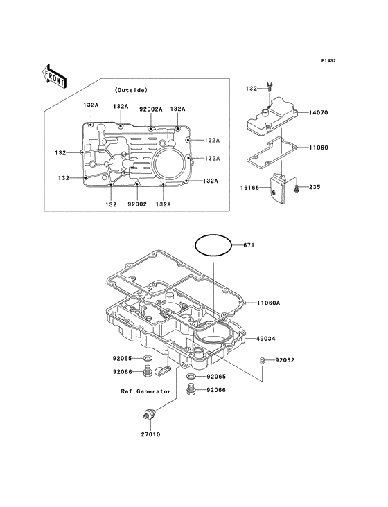 Breather cover/oil pan