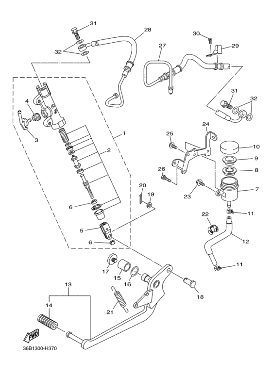 Rear master cylinder