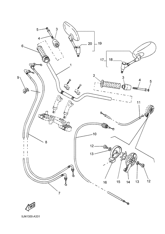 Steering handle. cable