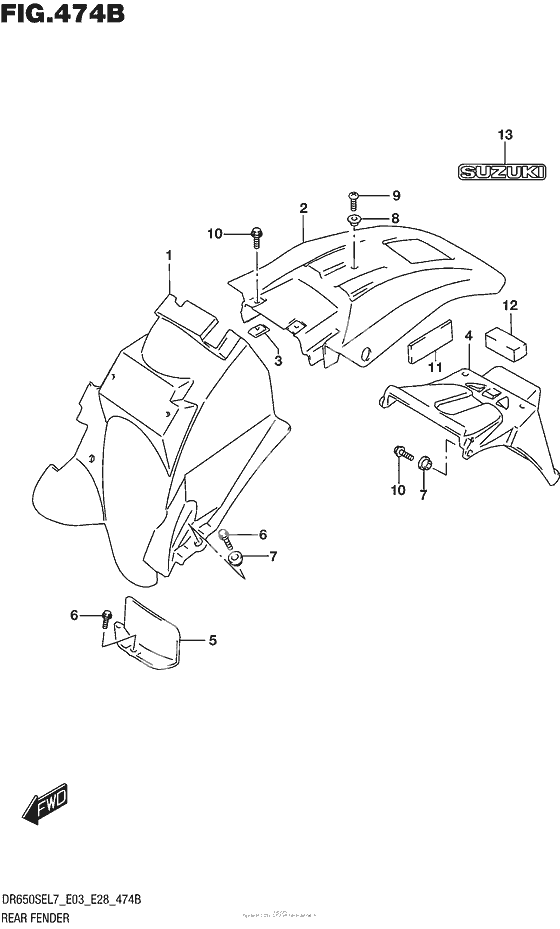 Rear Fender (Dr650Sel7 E28)