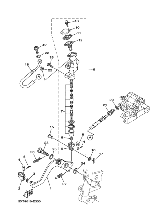 Rear master cylinder