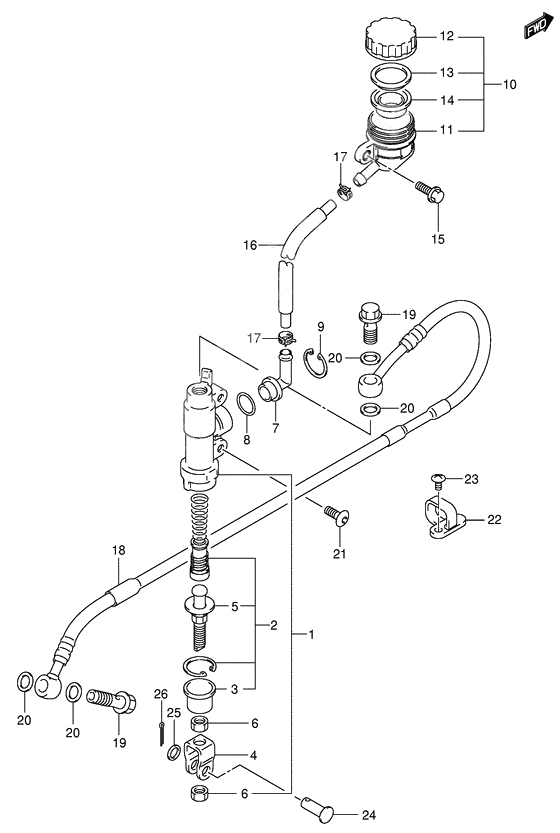 Rear master cylinder              

                  Model k1/k2