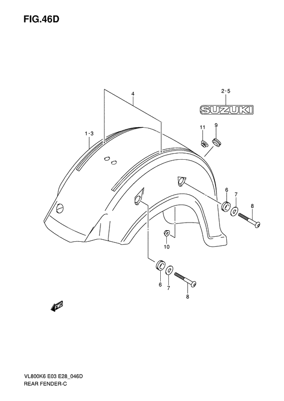 Rear fender              

                  Vl800tk8