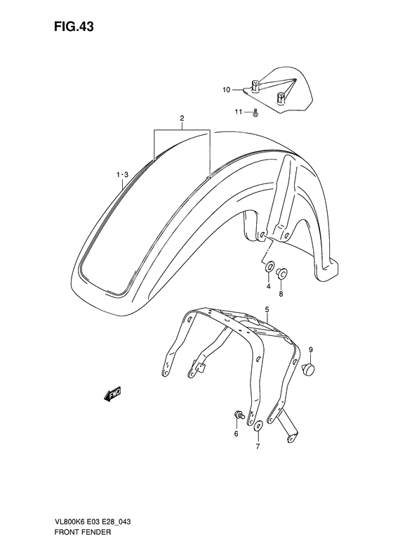 Front fender              

                  Vl800k6/tk6/ck6/k7/tk7