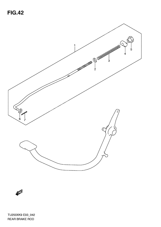 Rear brake rod