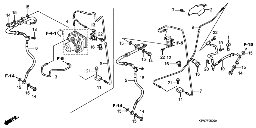 Rr. brake hose/brake pipe