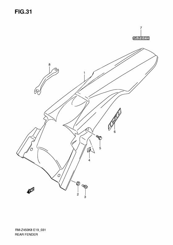 Rear fender              

                  Rm-z450k8/k9/l0