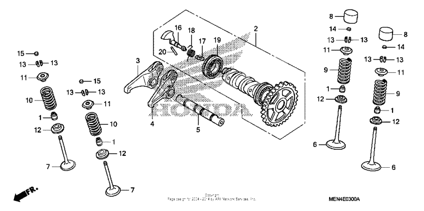 Camshaft + valve