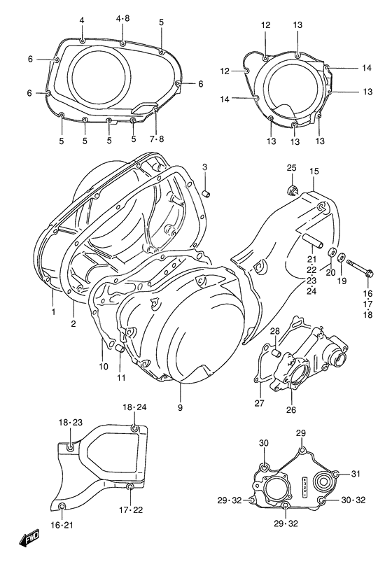 Crankcase cover ass`y (v