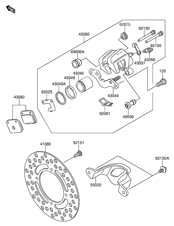 Front brake caliper