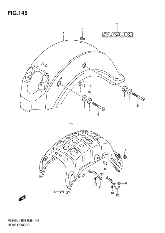 Rear fender              

                  Vl800l1 e3