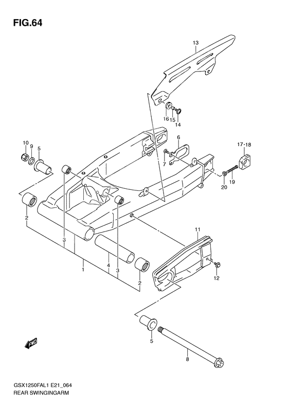 Rear swinging arm