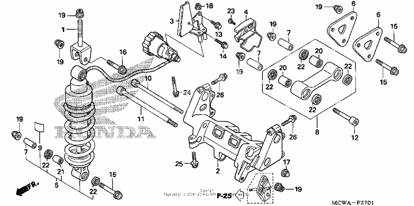 Rear shock absorber (abs)