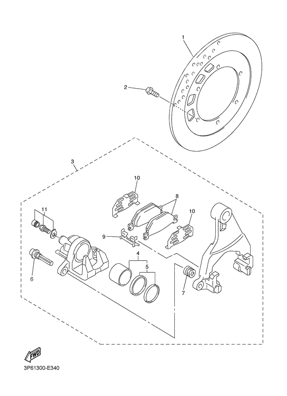 Rear brake caliper