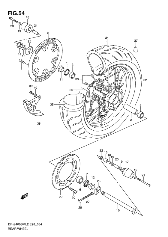 Rear wheel complete assy