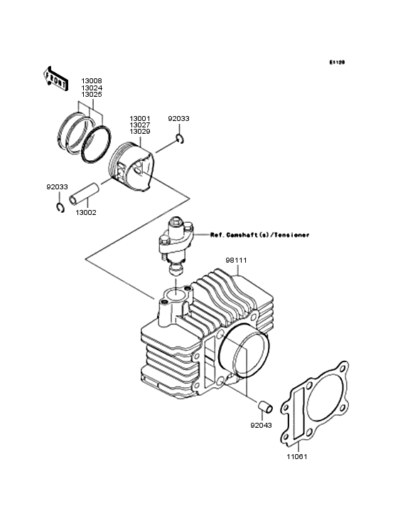 Cylinder/piston