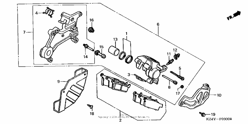 Rear brake caliper