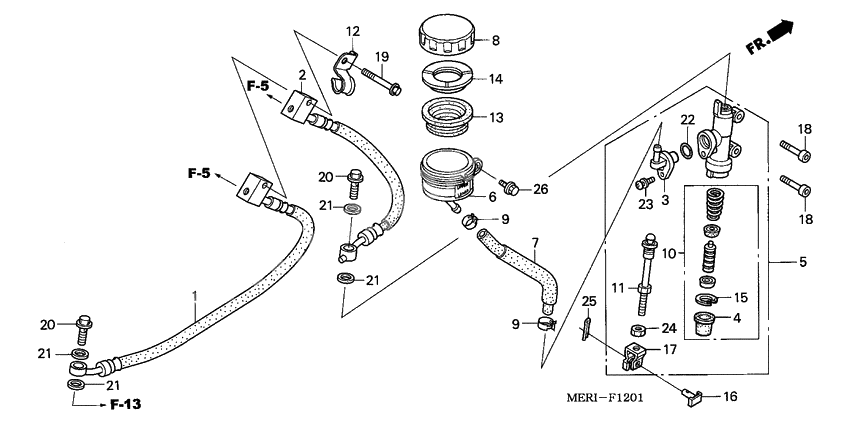 Rear brake master cylinder              

                  CBF600SA/NA