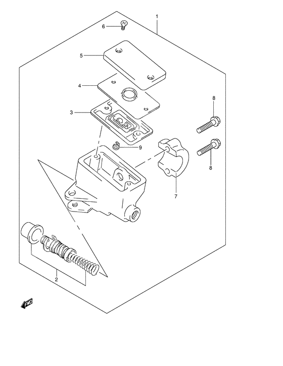 Front master cylinder              

                  See note