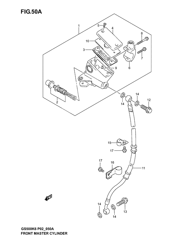 Front master cylinder              

                  Gs500k4/k5/k6/uk4/k5/k6