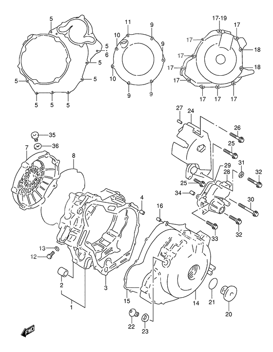 Crankcase cover ass`y (v