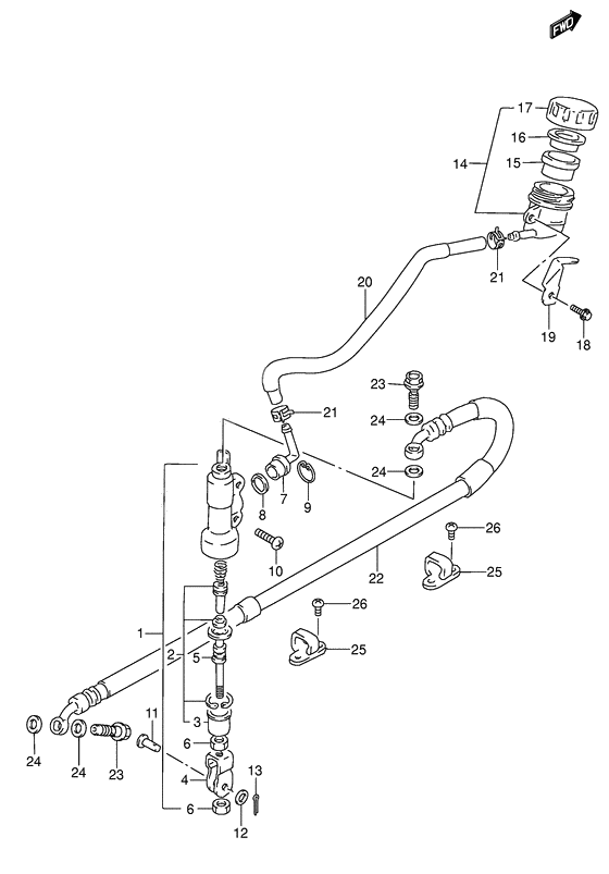 Rear master cylinder