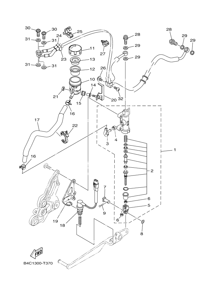 Rear master cylinder
