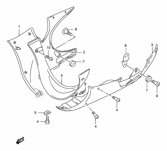 Under cowling              

                  Model w/x/y