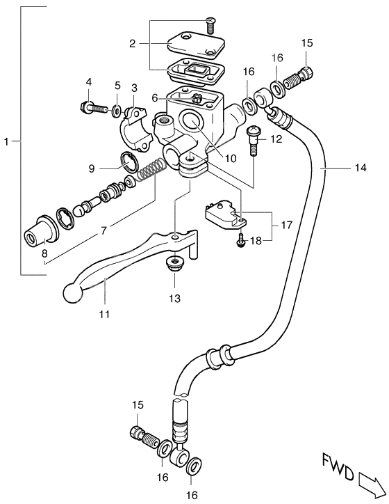 Front master cylinder