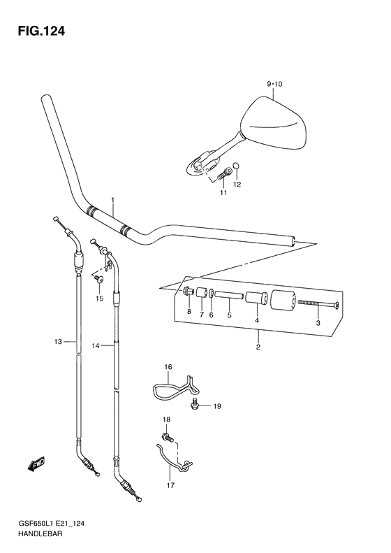 Handlebar              

                  Gsf650sul1 e21