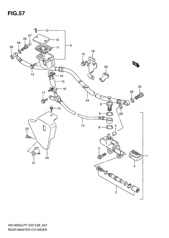 Rear master cylinder