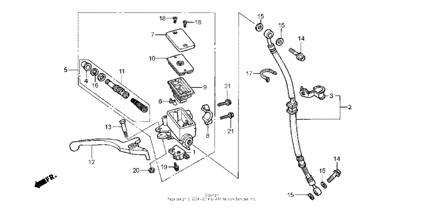 Front brake master cylinder