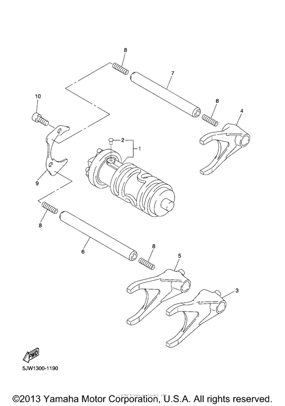 Shift cam fork