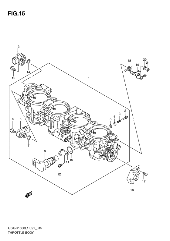 Throttle body              

                  Gsx-r1000l1 e51