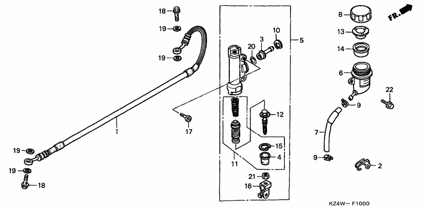 Rear brake master cylinder