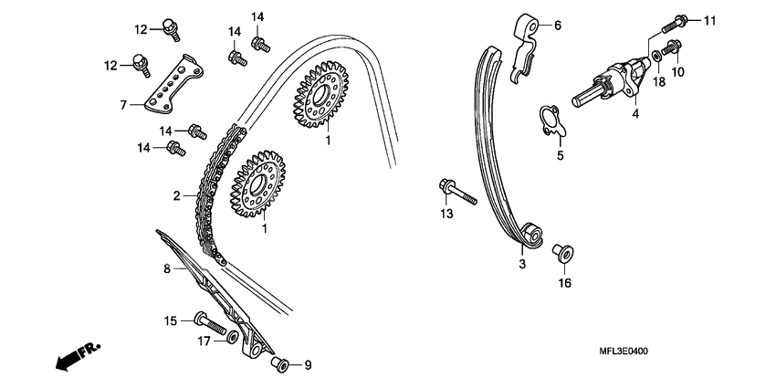 Cam chain/tensioner