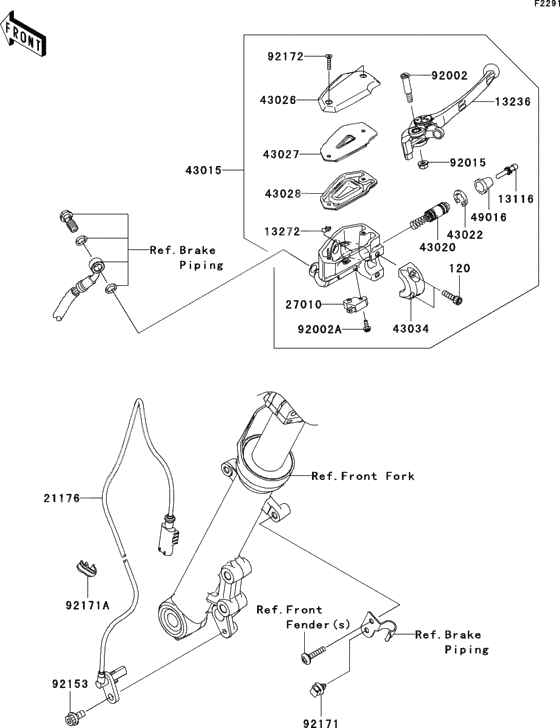 Front master cylinder