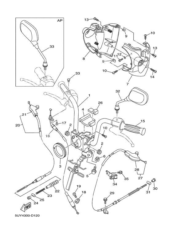 Steering handle & cable